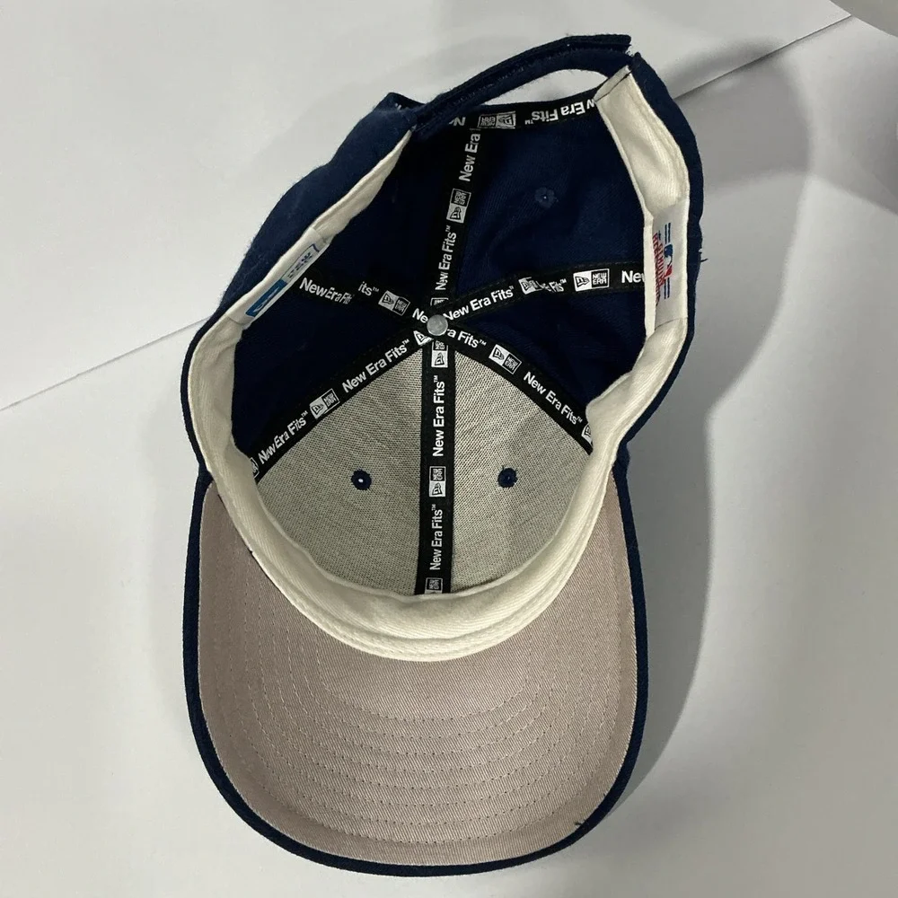 Vintage New Era Cleveland Indians Baseball Hat, Hook & Loop, Navy W/ Red Script